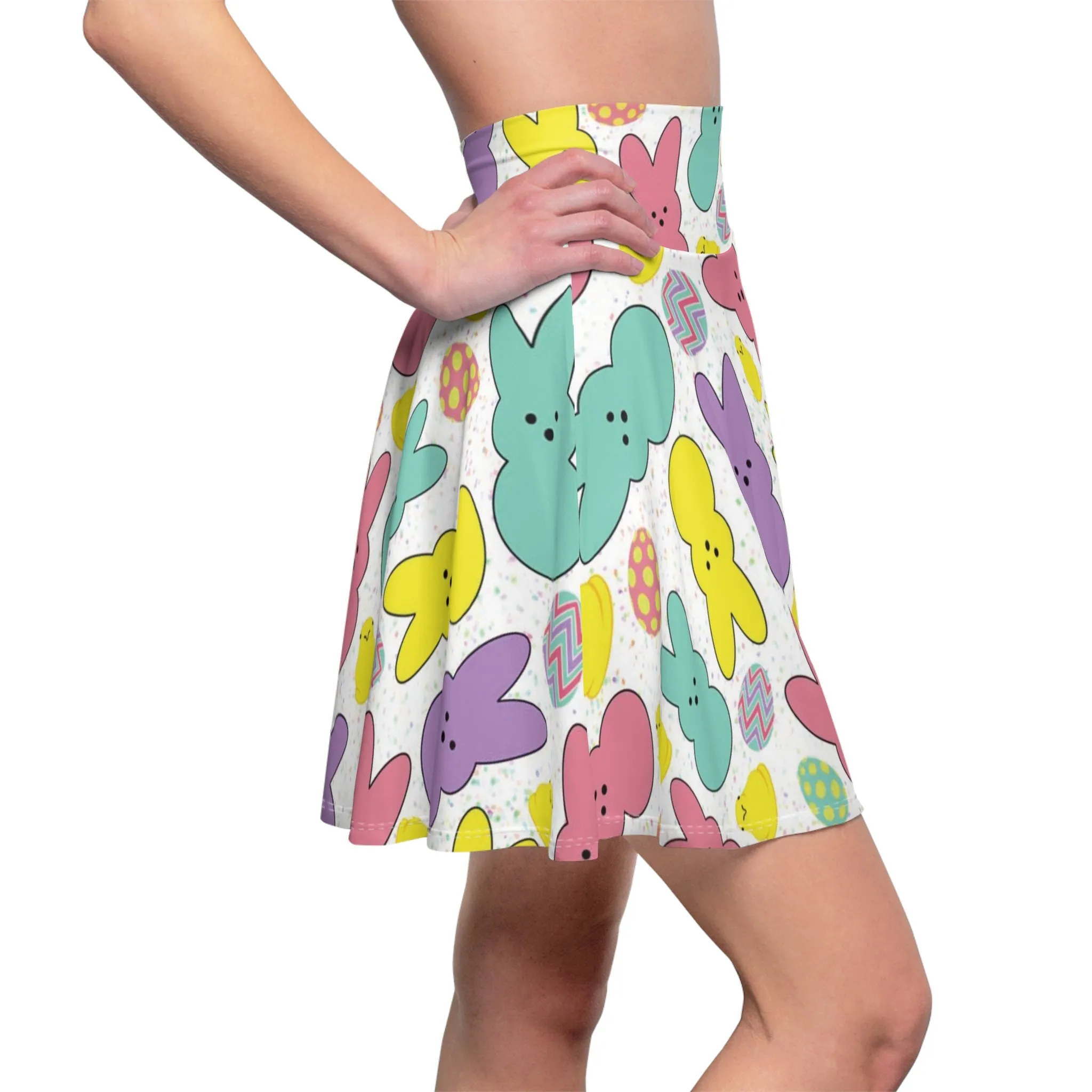 Easter Peeps Bunny Womens Skater Skirt - Saiko Studio