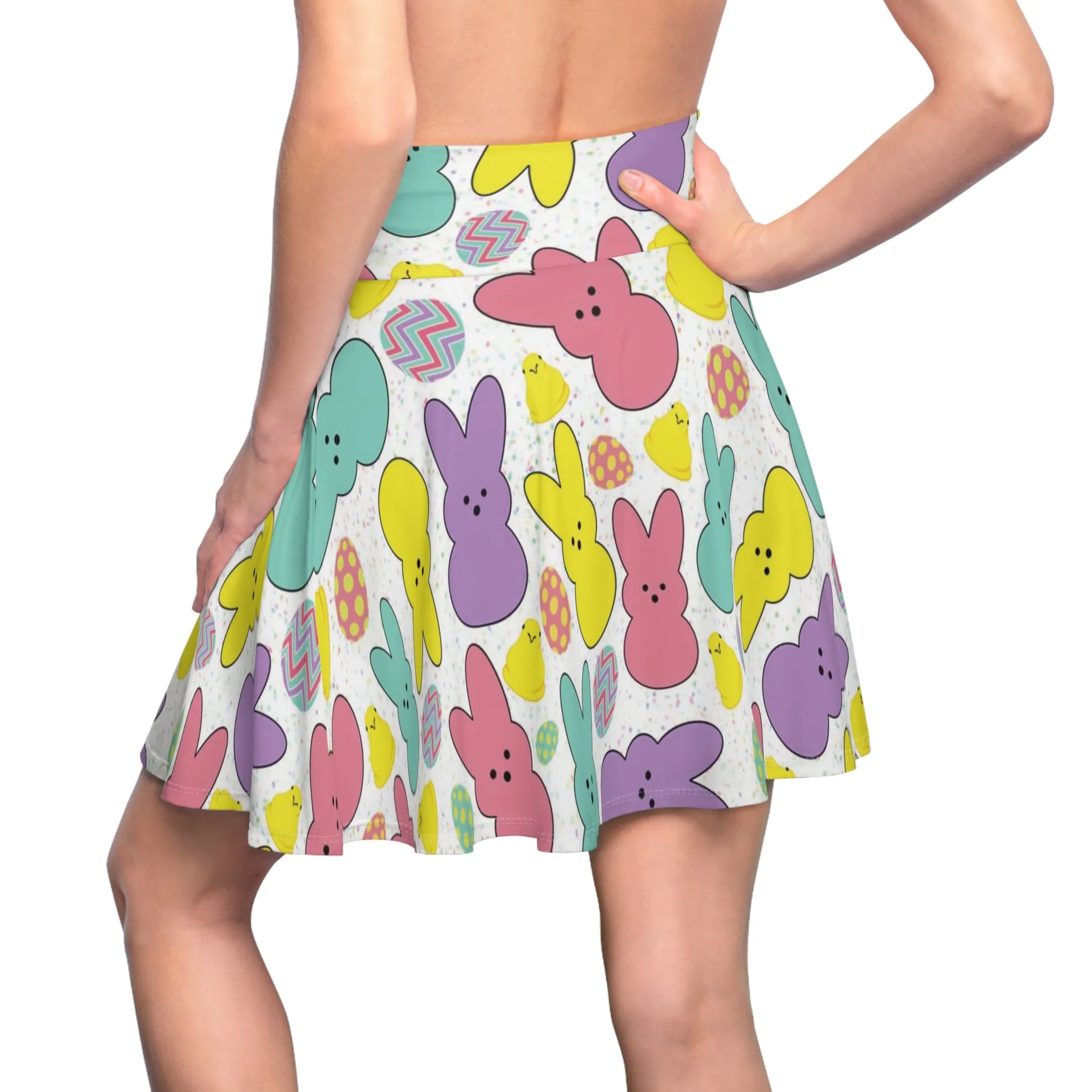 Easter Peeps Bunny Womens Skater Skirt - Saiko Studio