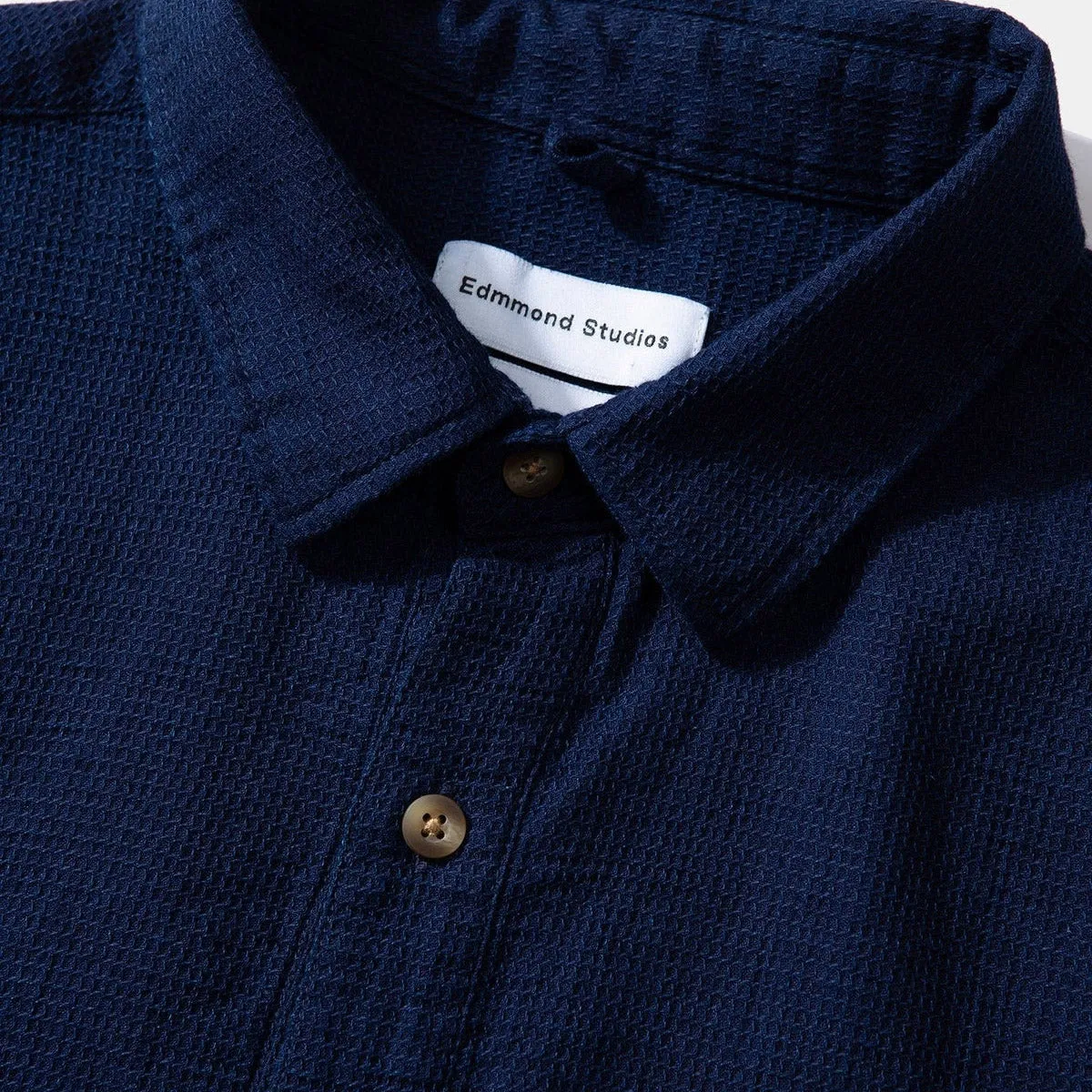 Edmmond Studios SS  Waffle Polo  Navy