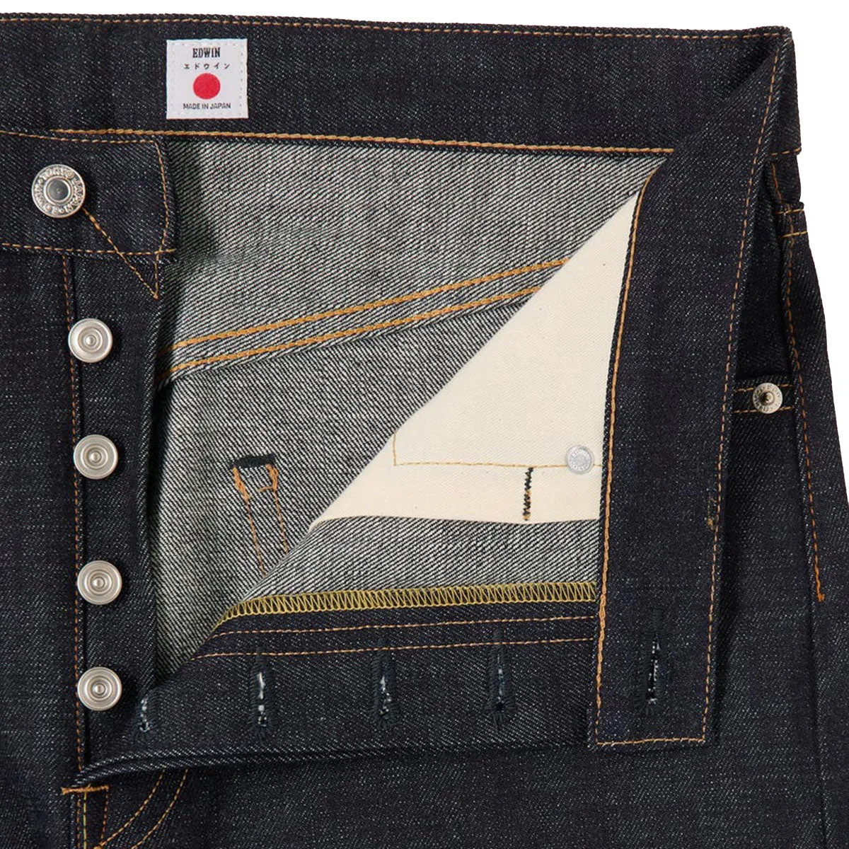 Edwin Loose Straight Kaihara Jean Dark Pure Indigo Rainbow Selvage