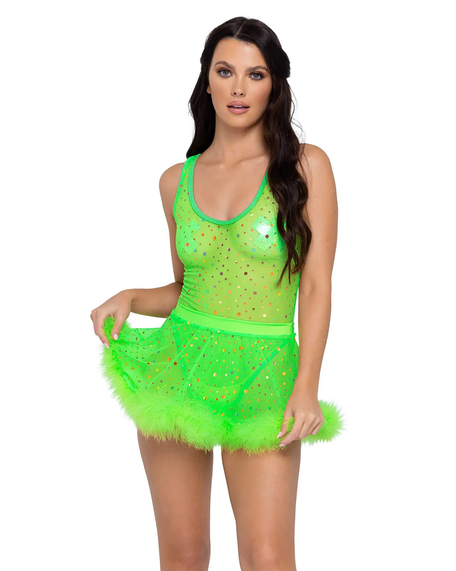Electric Disco Skirt - Lime 6270