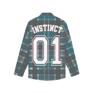 Embroidered Flannel Shirt- Slate Green