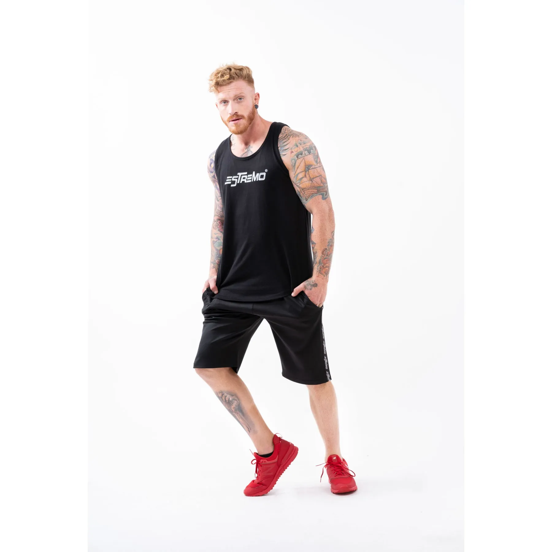 Estremo Fitness Flex-Knit Premium Shorts - Black