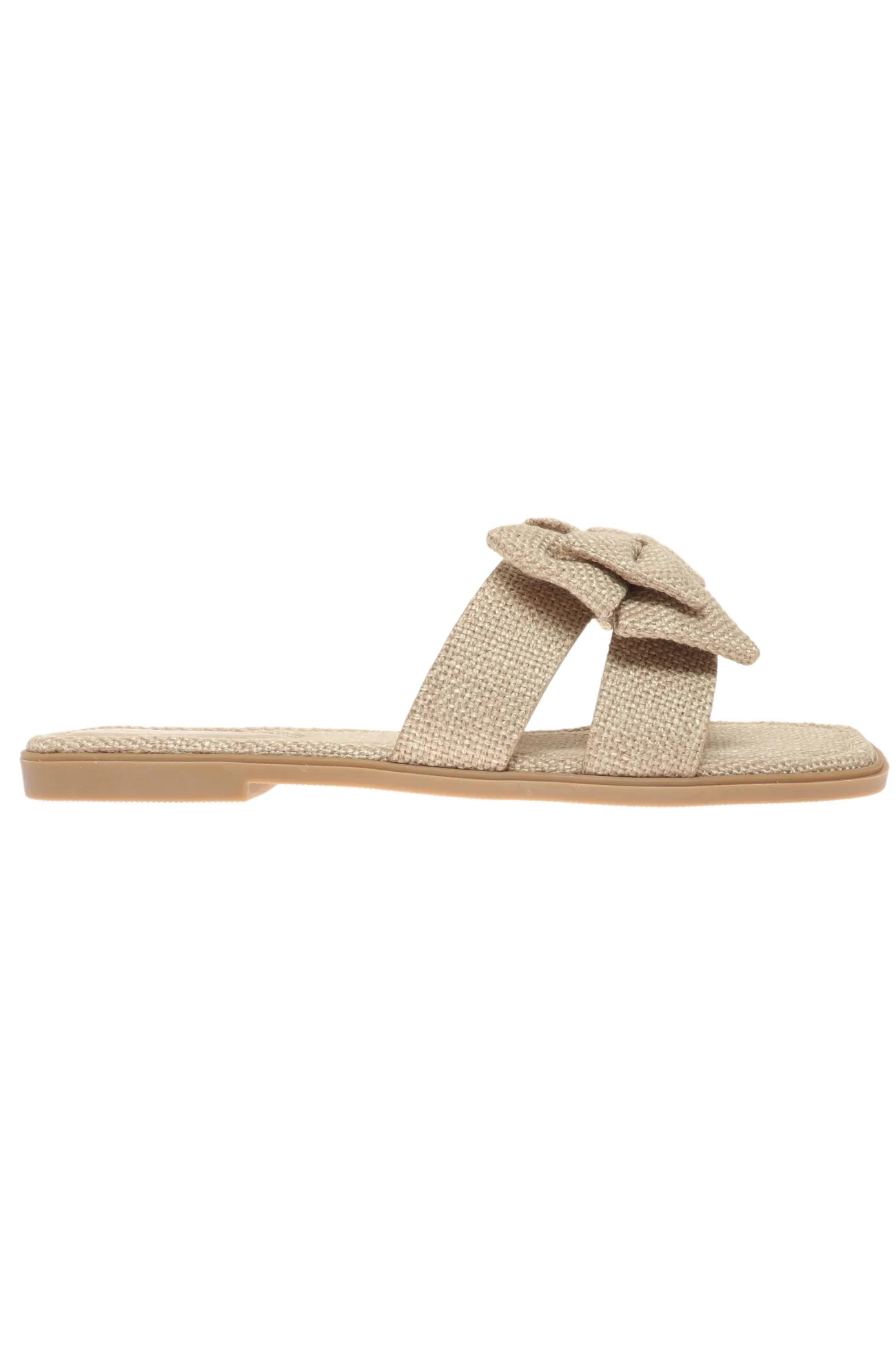 Fancy Folds Bow Taupe Sandals
