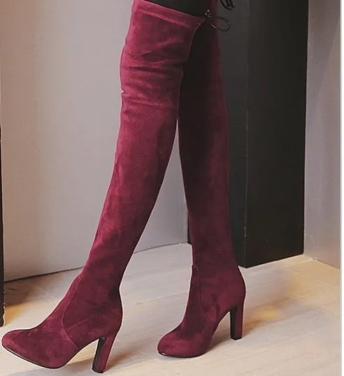 Faux Slim Boots Sexy Over The Knee Thigh High Boots