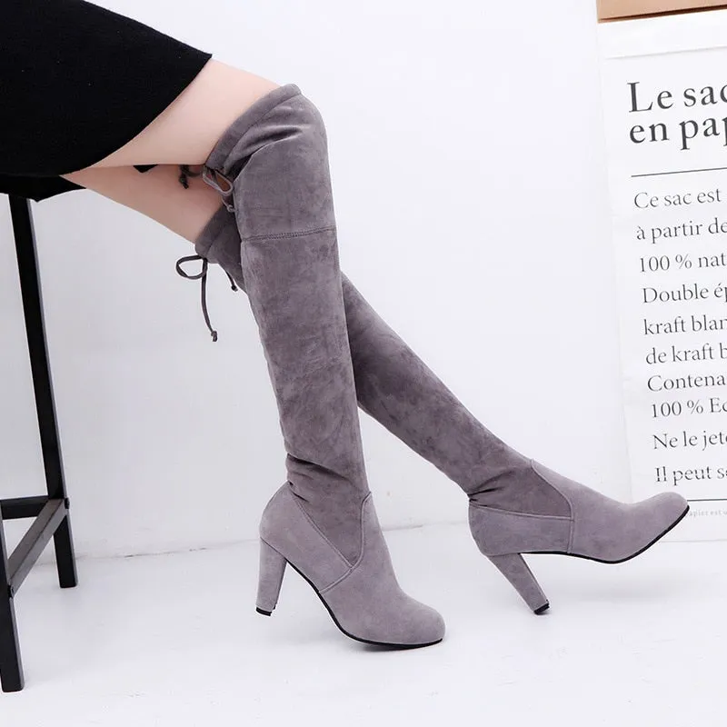 Faux Slim Boots Sexy Over The Knee Thigh High Boots