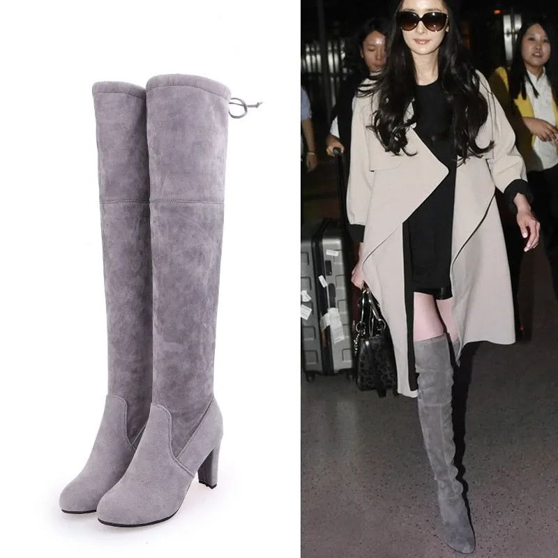 Faux Slim Boots Sexy Over The Knee Thigh High Boots