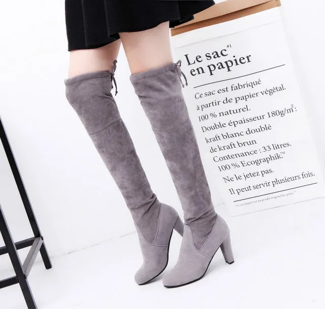 Faux Slim Boots Sexy Over The Knee Thigh High Boots