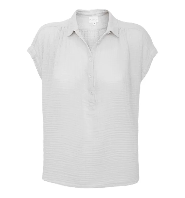 Felicite Short Sleeve Henley - White