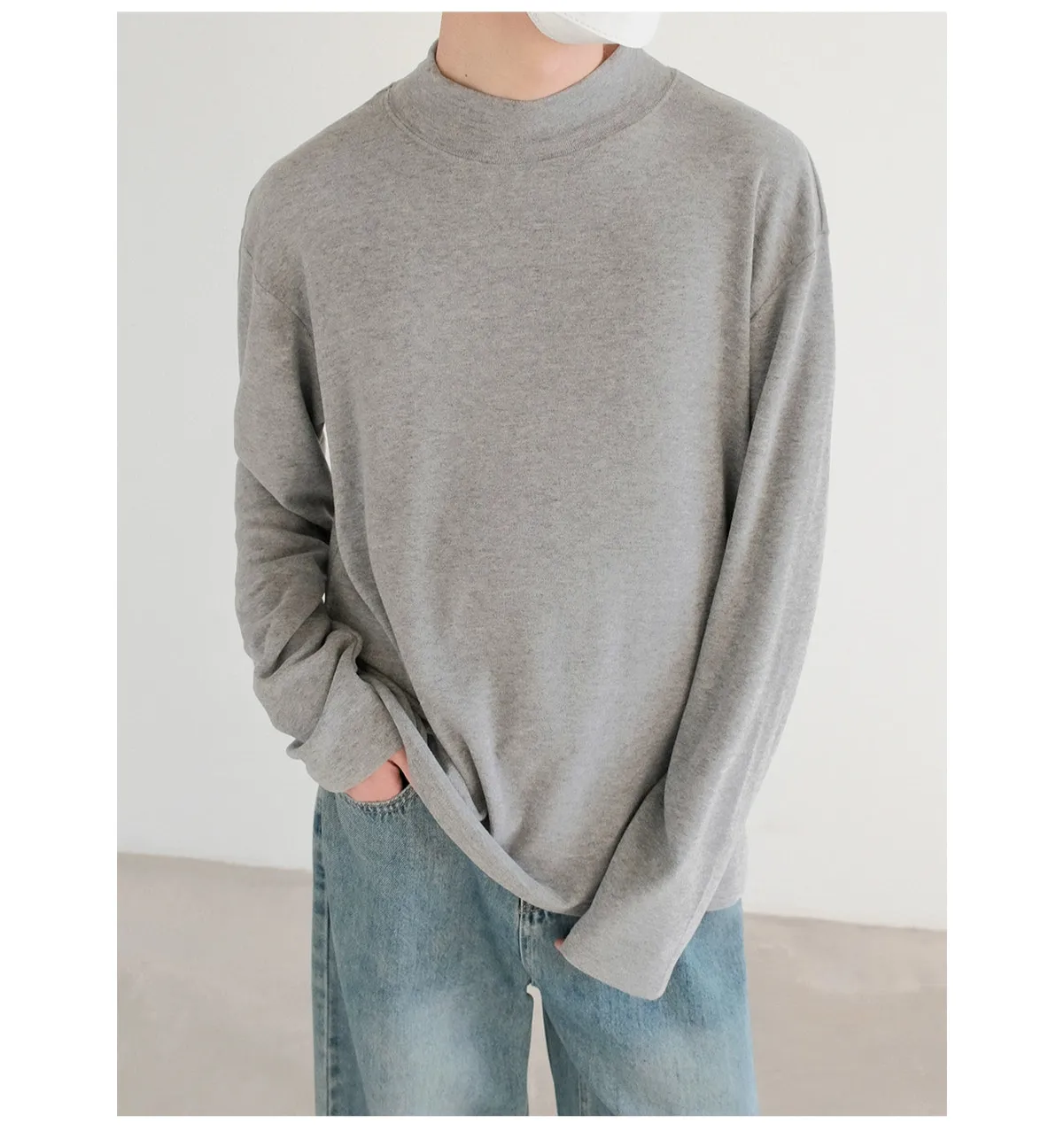 Flannel Half-High Collar Pullover