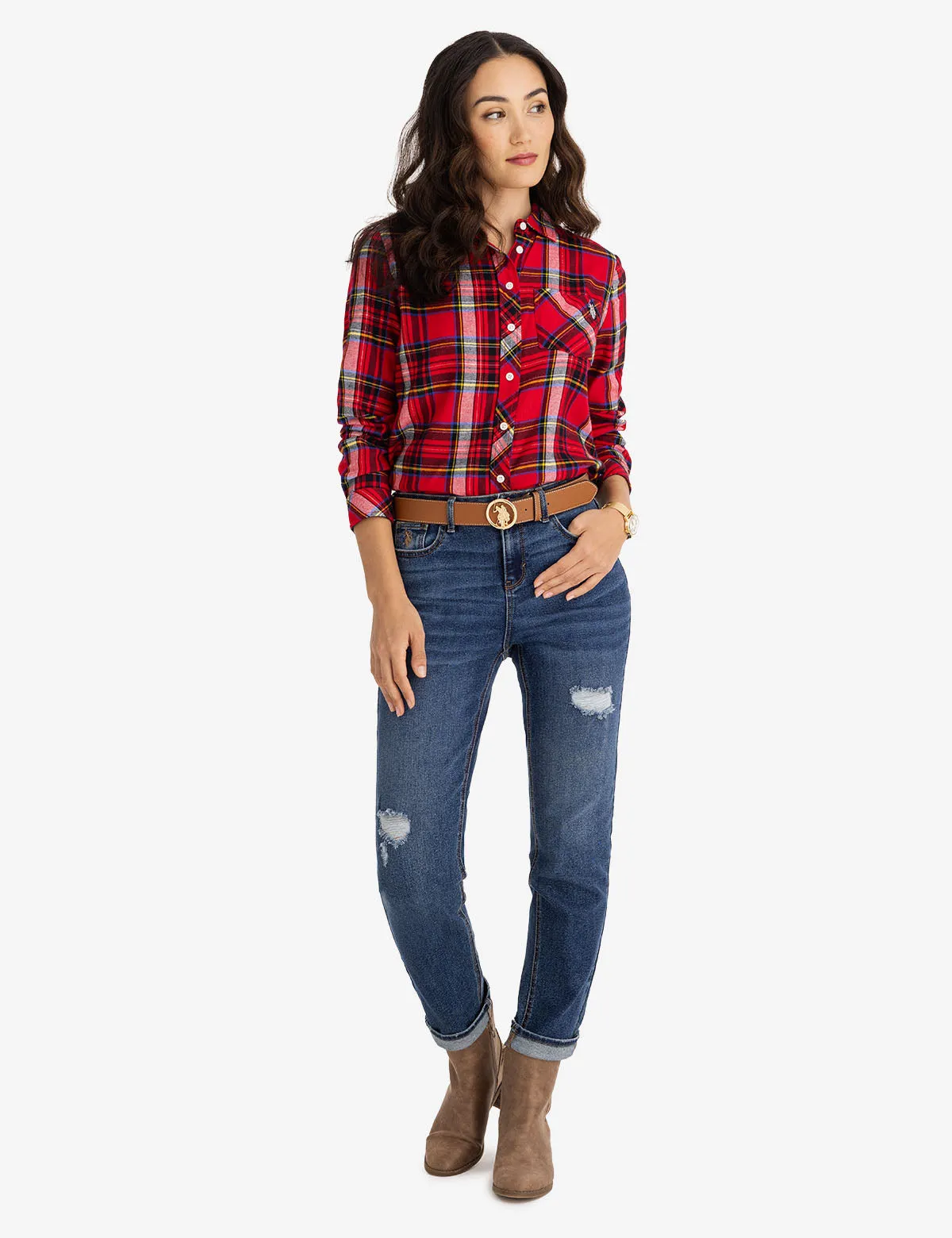 FLANNEL PLAID LONG SLEEVE SHIRT