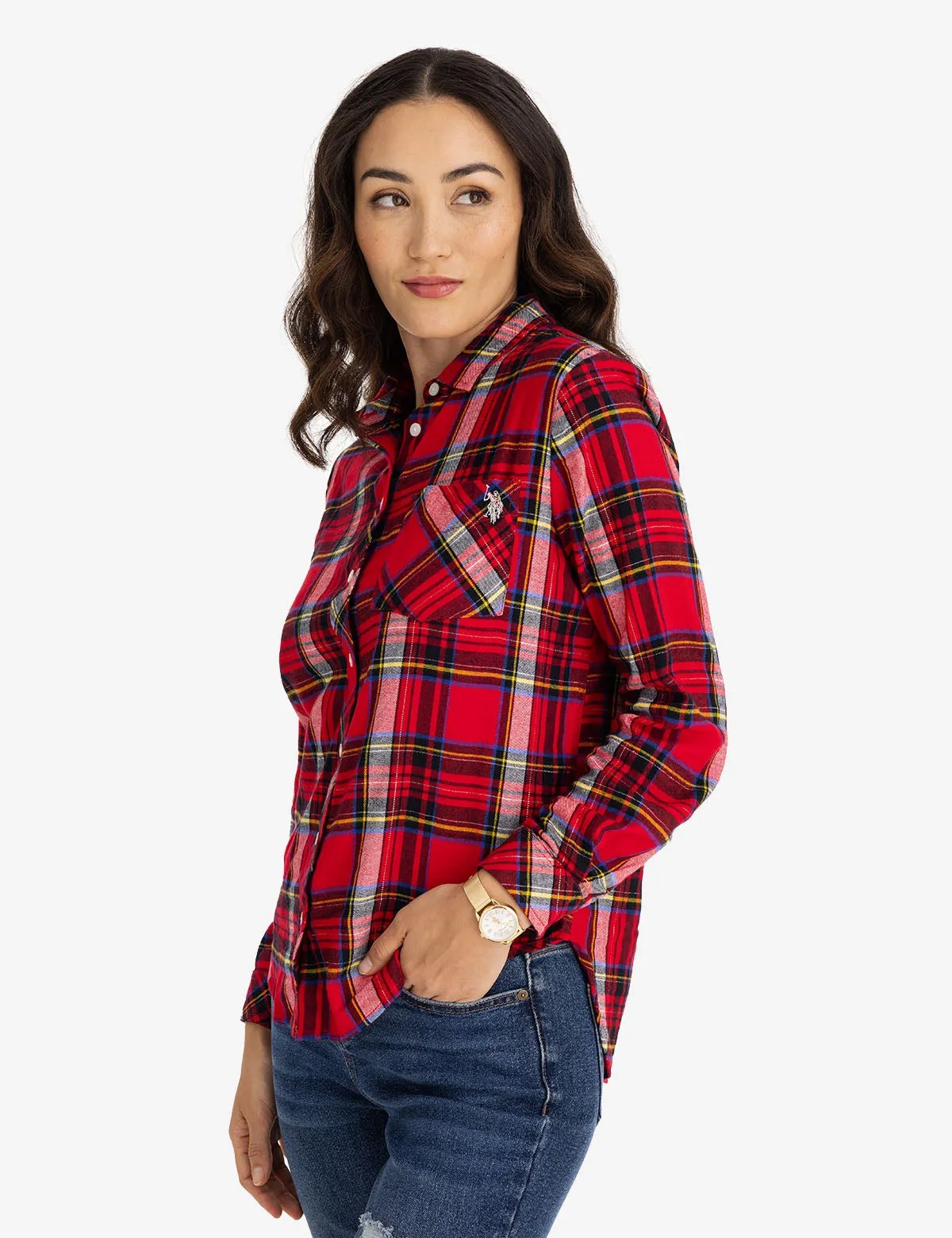 FLANNEL PLAID LONG SLEEVE SHIRT