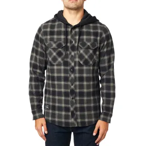 FOX AVALON HOODED FLANNEL [BLACK]