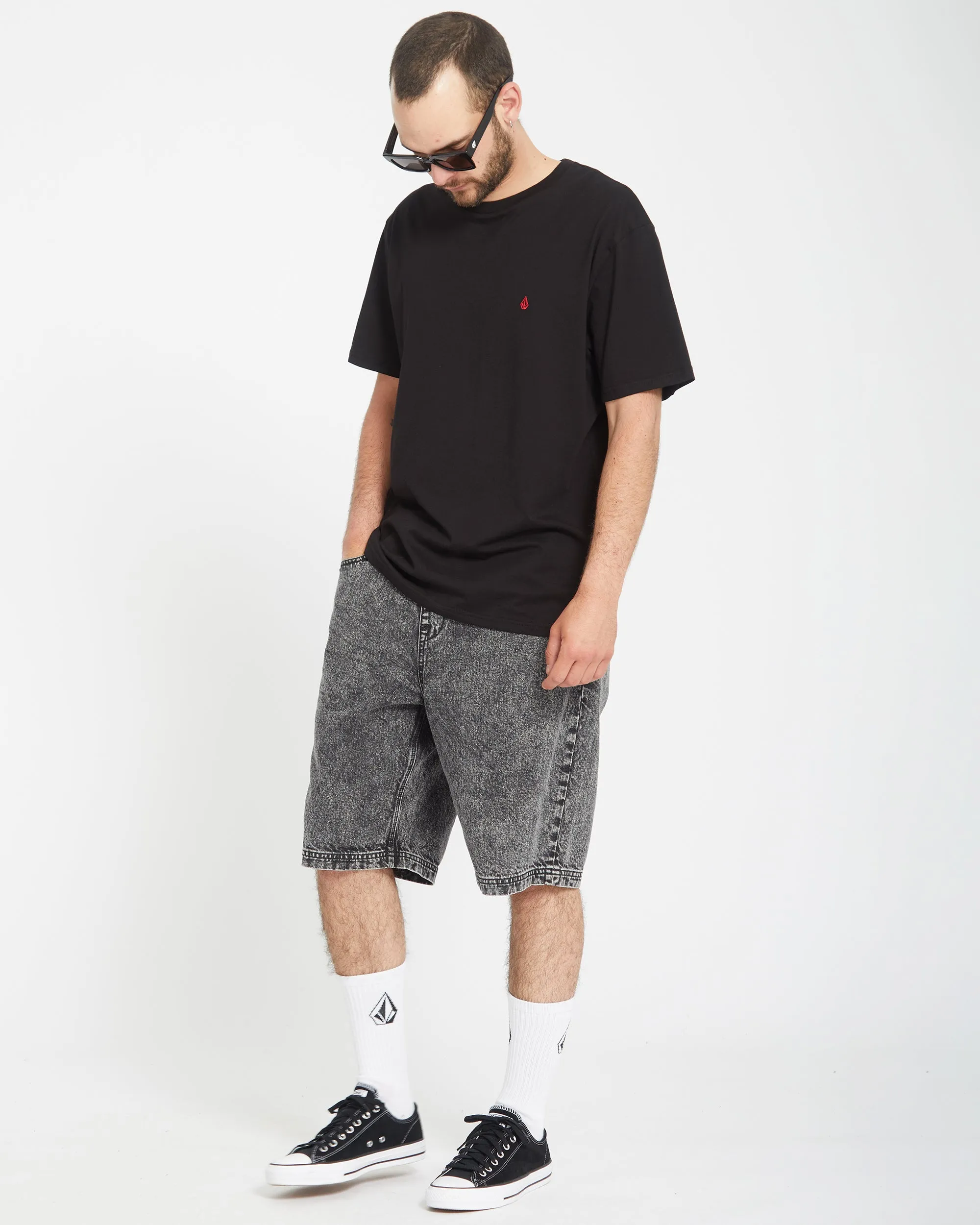 Freazy Loose Elasticated Waist 22" Short - LIGHT ACID BLACK