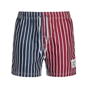 Front Back Contrast Color Difference Stripe Board Shorts - 2xl