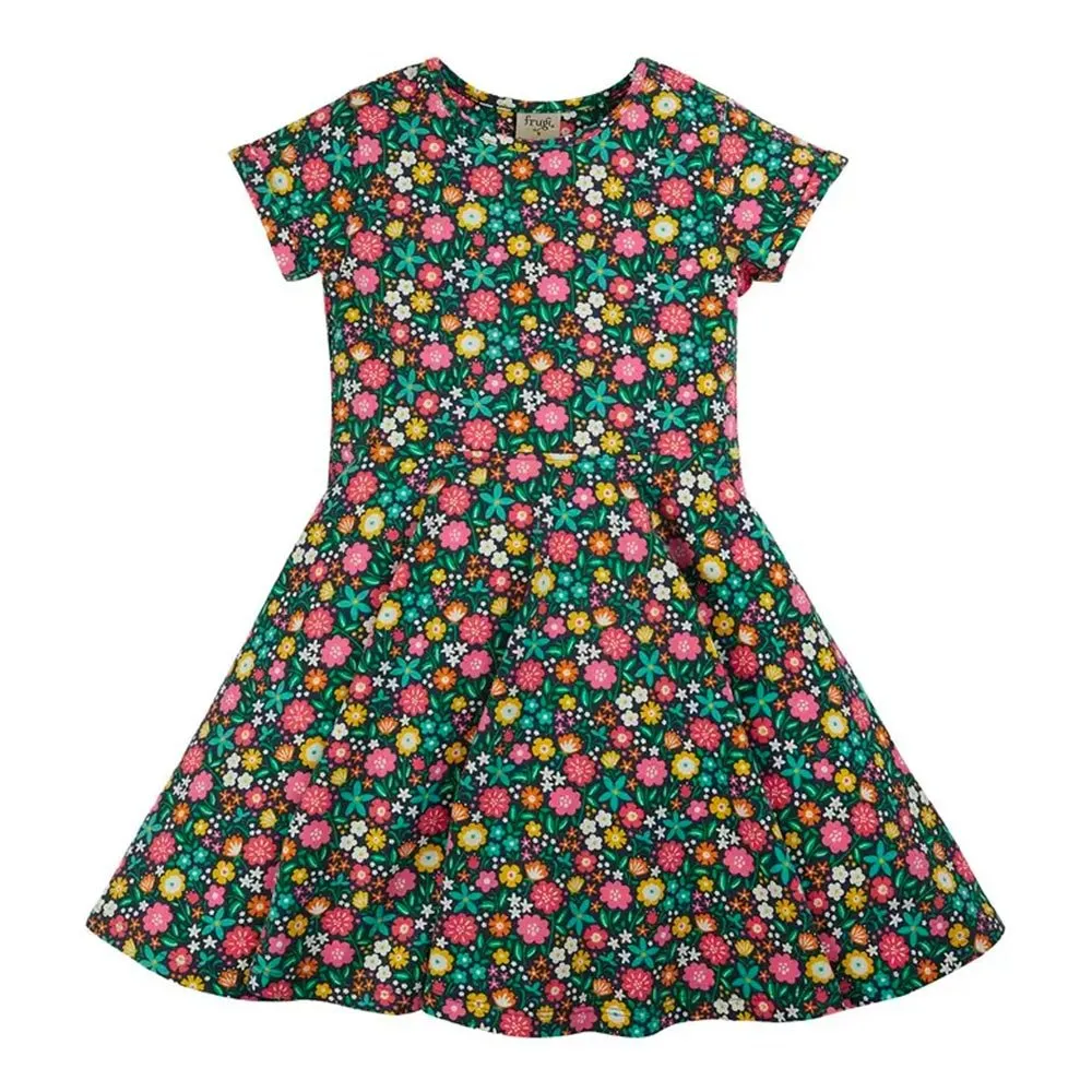 Frugi Spring Skater Dress - Indigo Kernow Floral