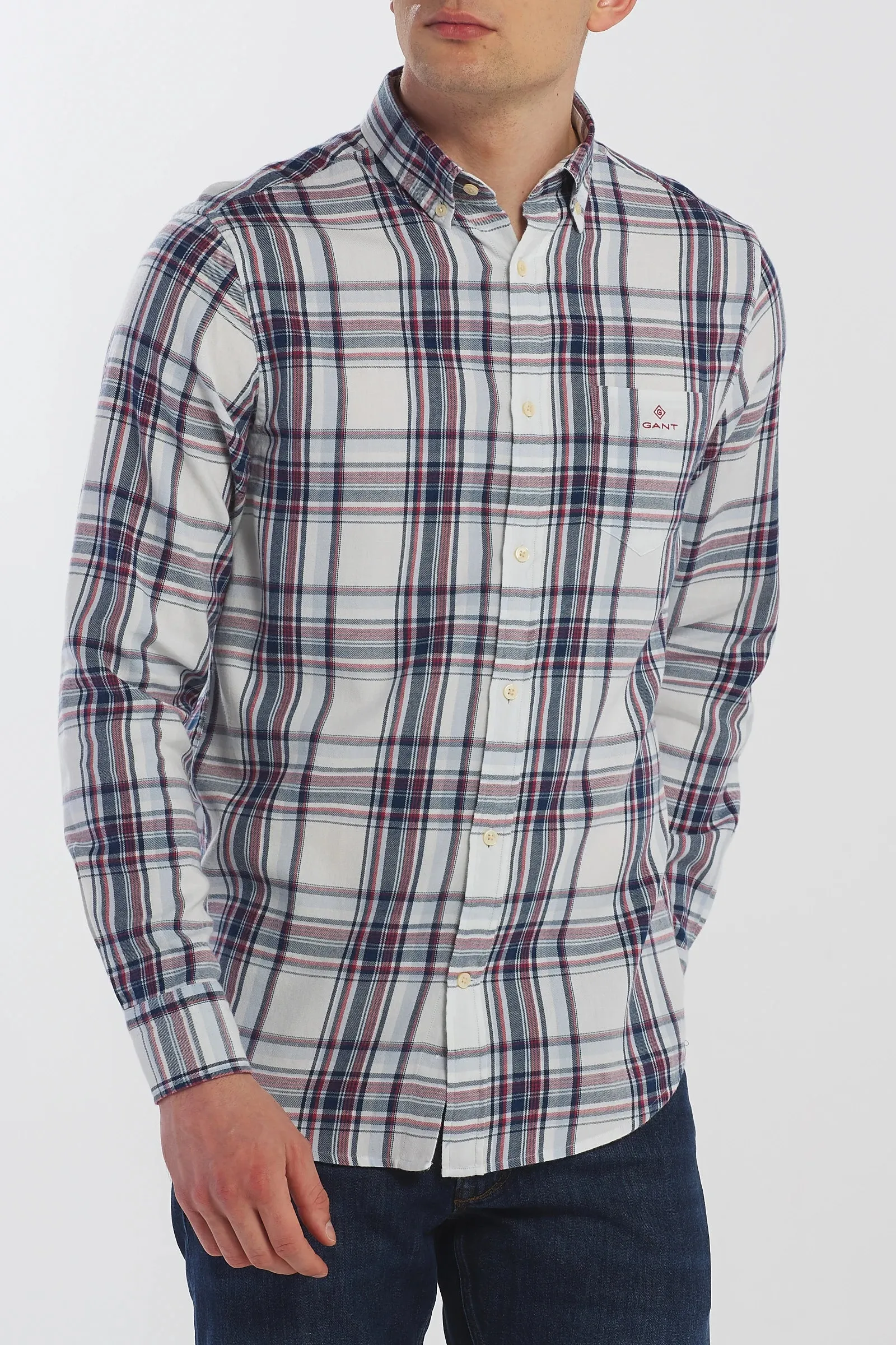 GANT White Windblown Flannel Button Down Shirt 3019730 Size M NWT