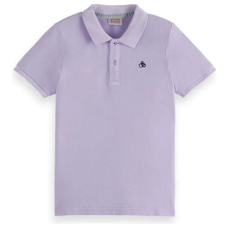Garment-Dyed Short-Sleeved Polo - Lilac