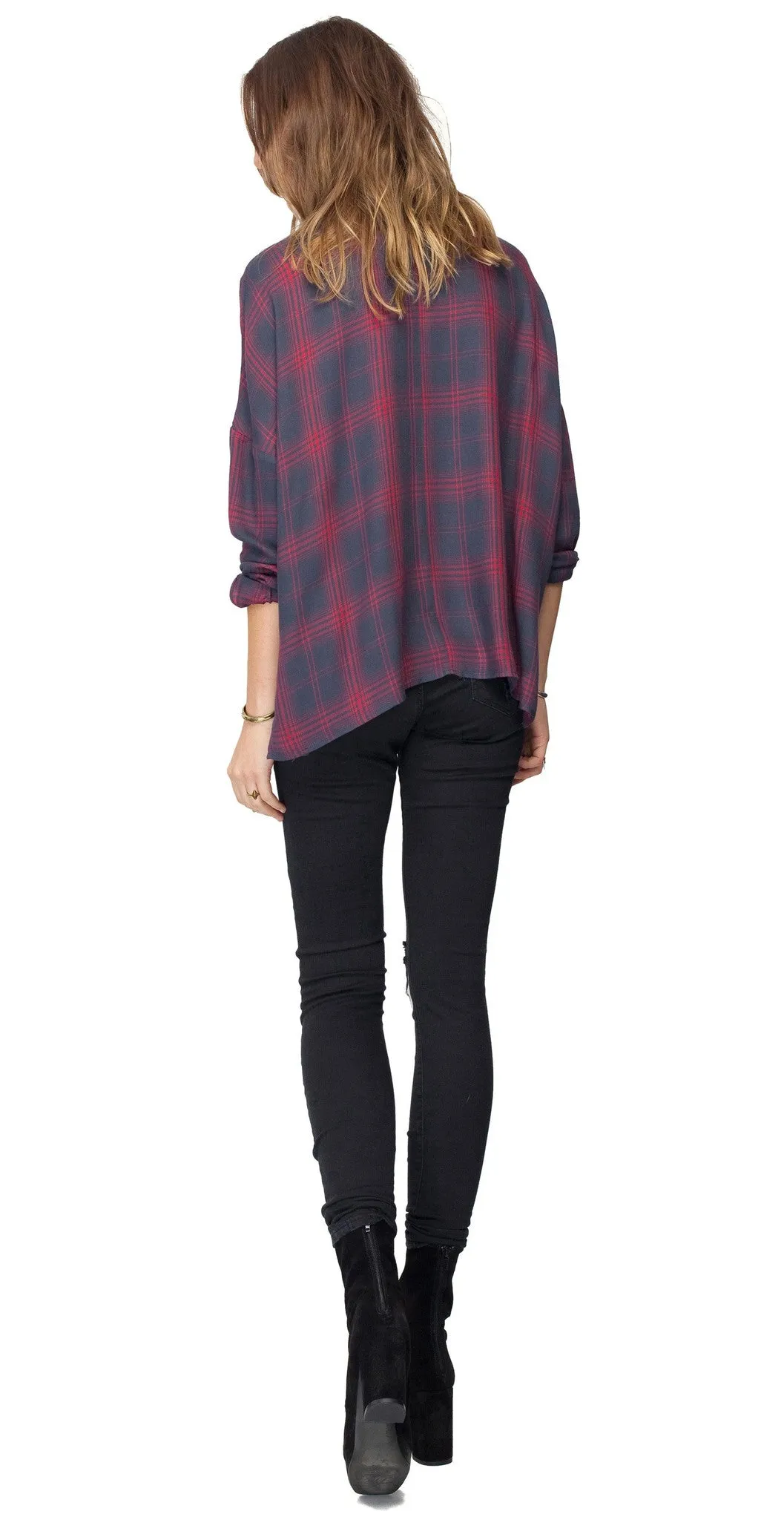 Gentle Fawn Tempt Top | Navy Plaid