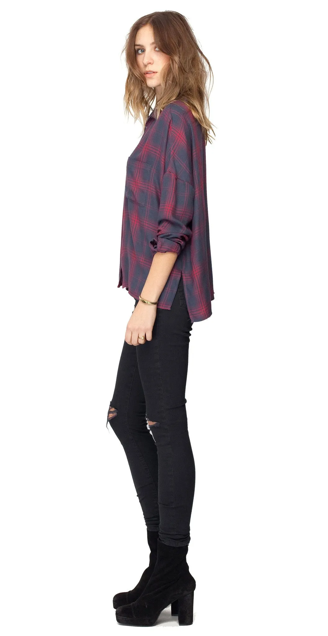 Gentle Fawn Tempt Top | Navy Plaid