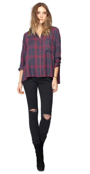 Gentle Fawn Tempt Top | Navy Plaid