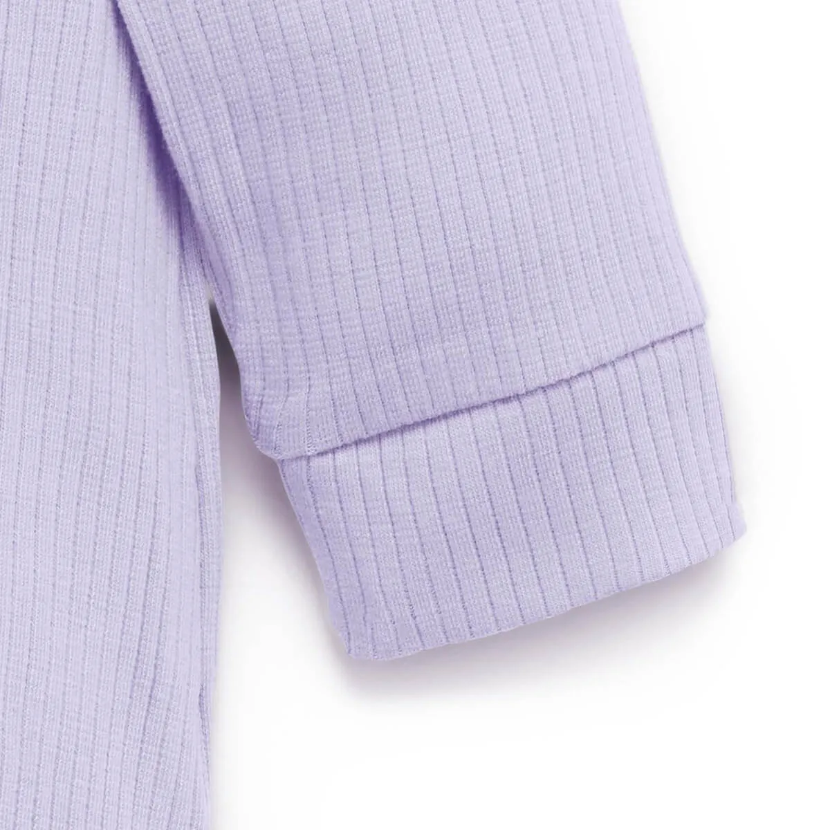 Gerippter Henley Langarm Body GOTS Bio-Baumwolle