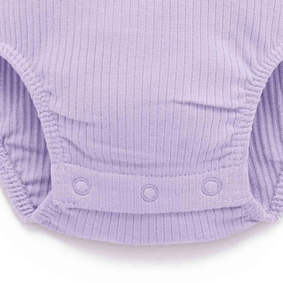 Gerippter Henley Langarm Body GOTS Bio-Baumwolle