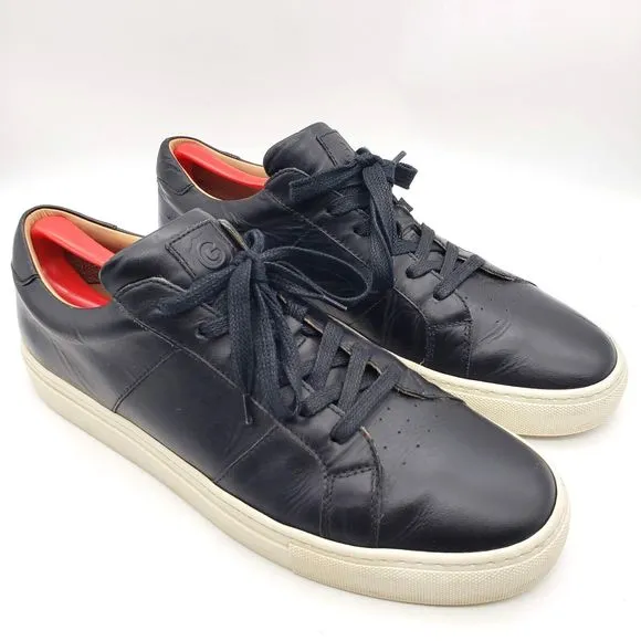 GREATS Brooklyn The Royale Men's Size 10.5 Lace Black Leather Low Top Sneakers