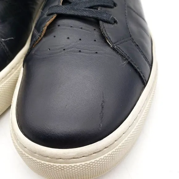 GREATS Brooklyn The Royale Men's Size 10.5 Lace Black Leather Low Top Sneakers