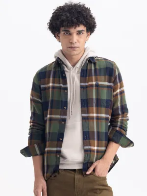 Green Flannel Checks Shirt