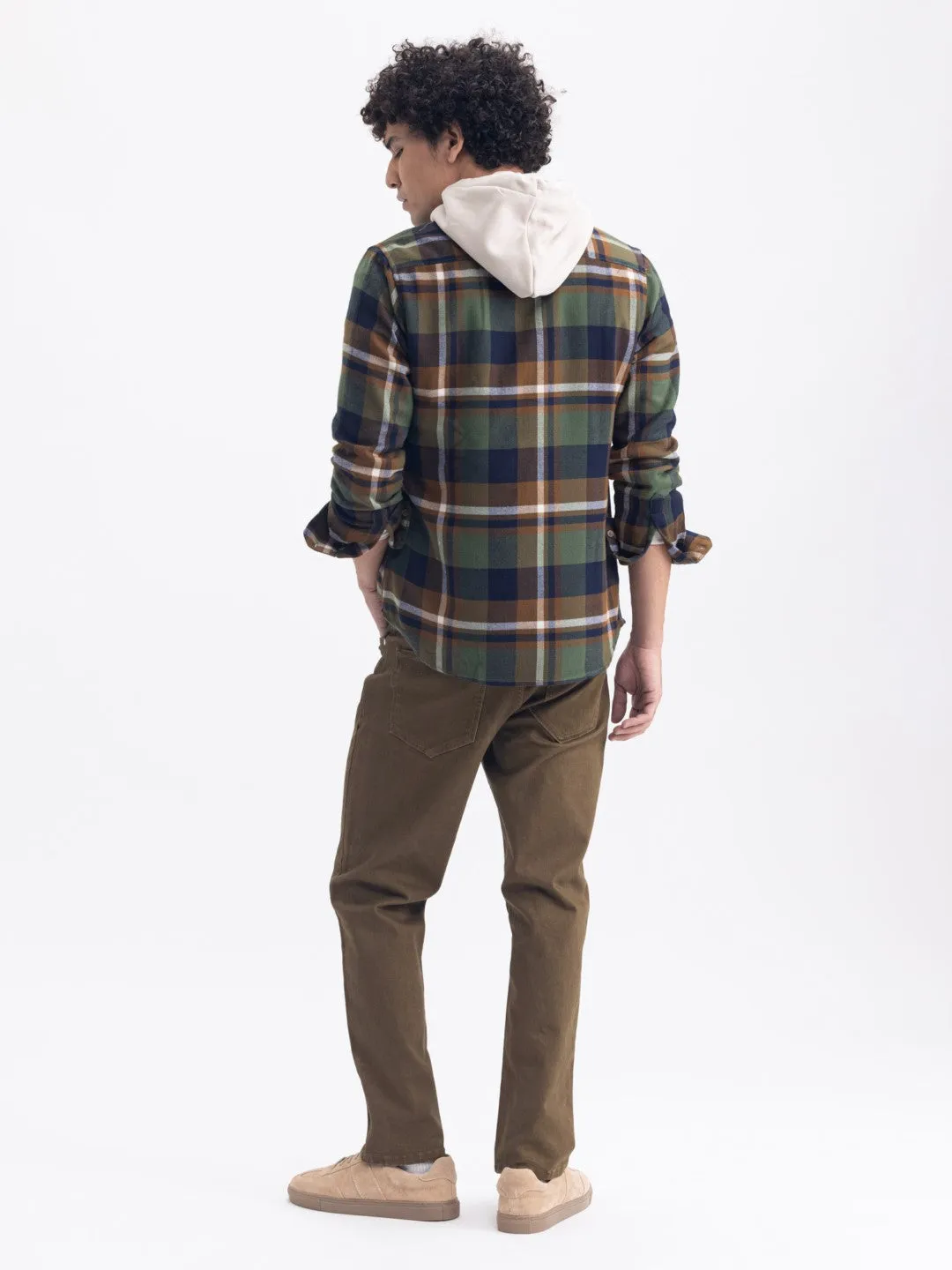 Green Flannel Checks Shirt