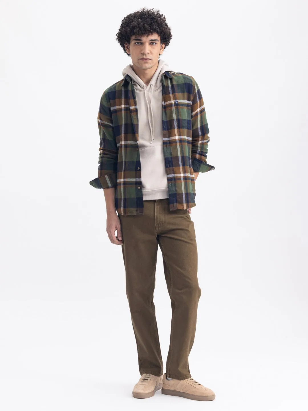 Green Flannel Checks Shirt