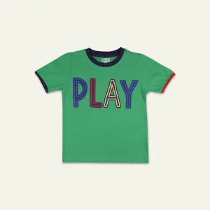 Green Play Slogan Print T-Shirt