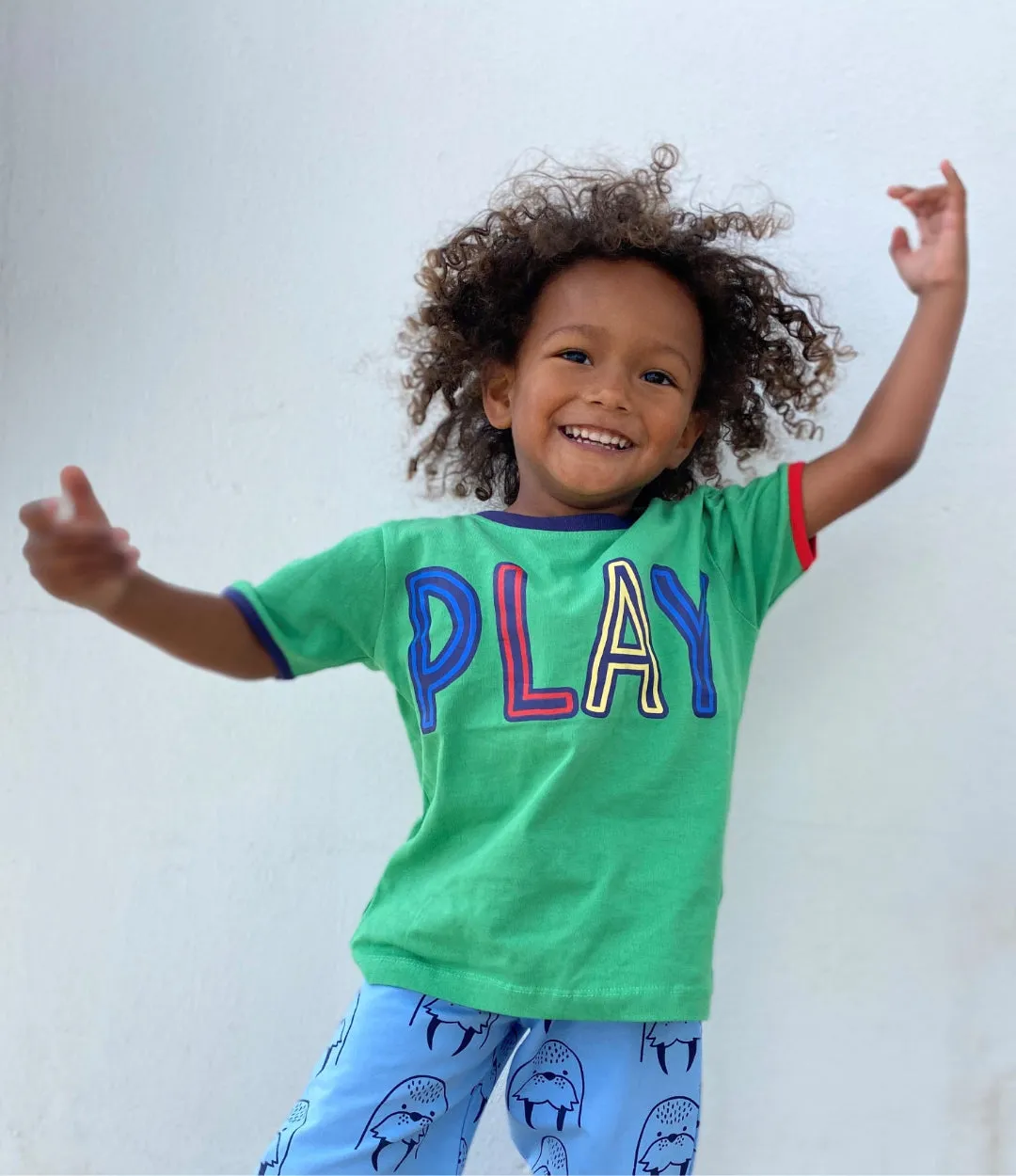 Green Play Slogan Print T-Shirt