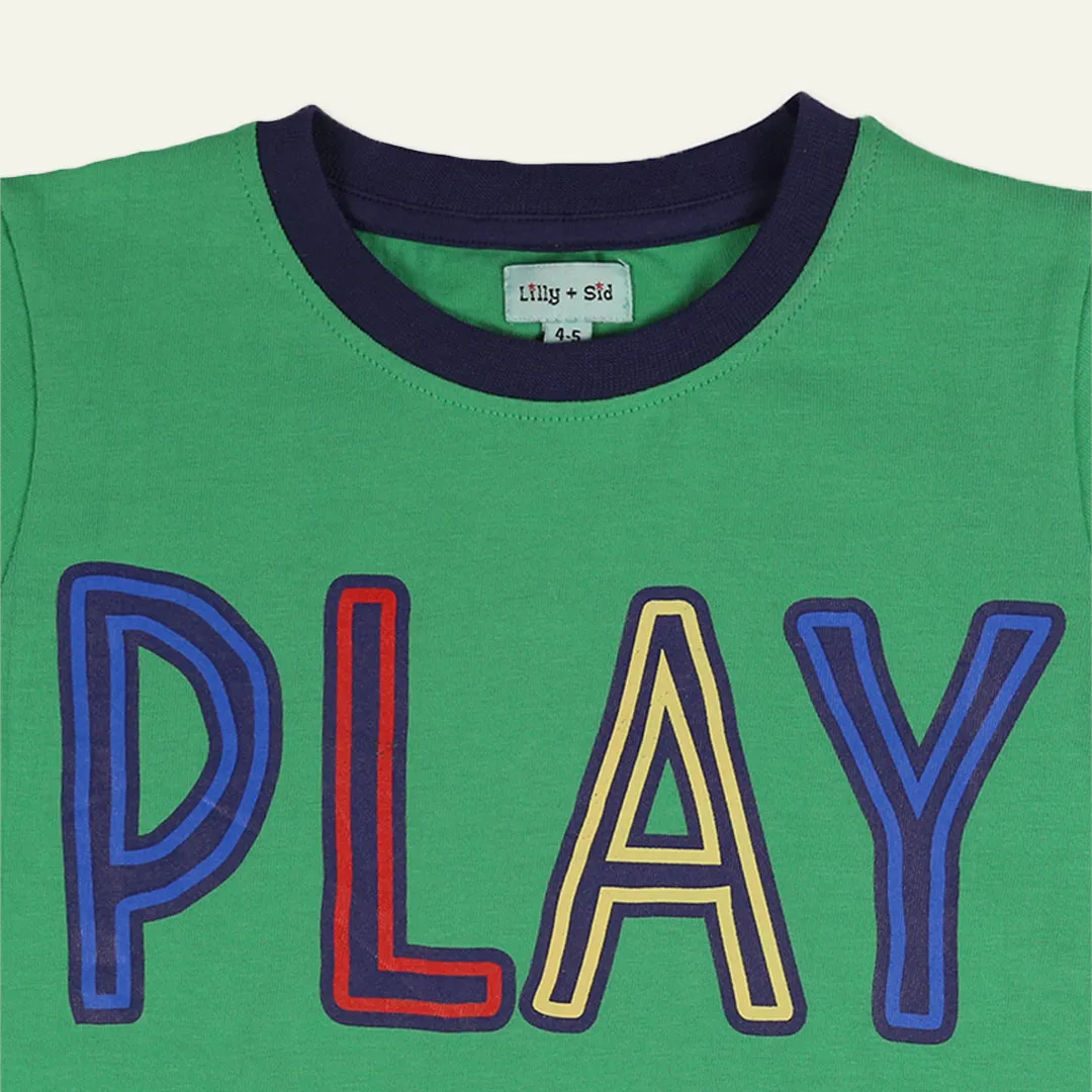 Green Play Slogan Print T-Shirt