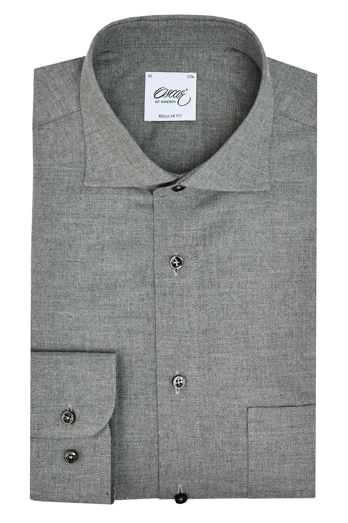 Grey regular fit flannel shirt