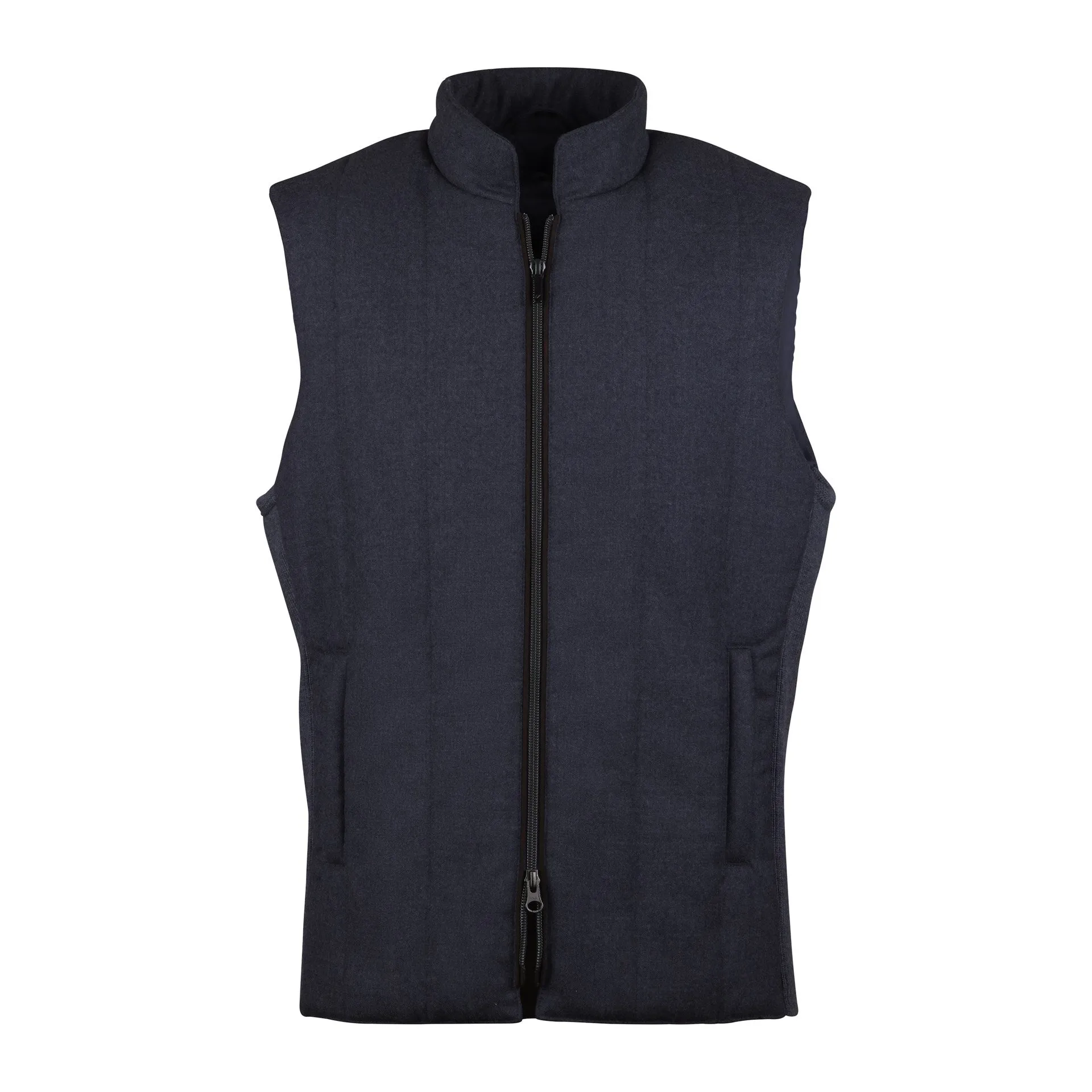Grey Ribbed Knitted Flannel Vest