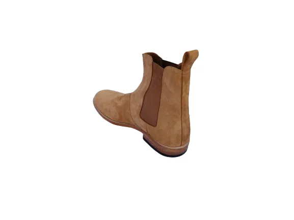 Handmade Beige Suede Chelsea Boots for Men