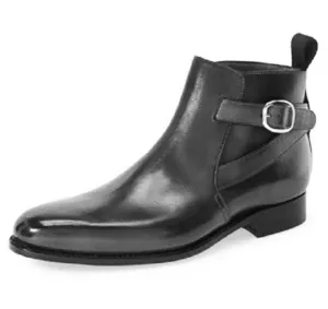 Handmade Black Jodhpurs Ankle Boots for Men
