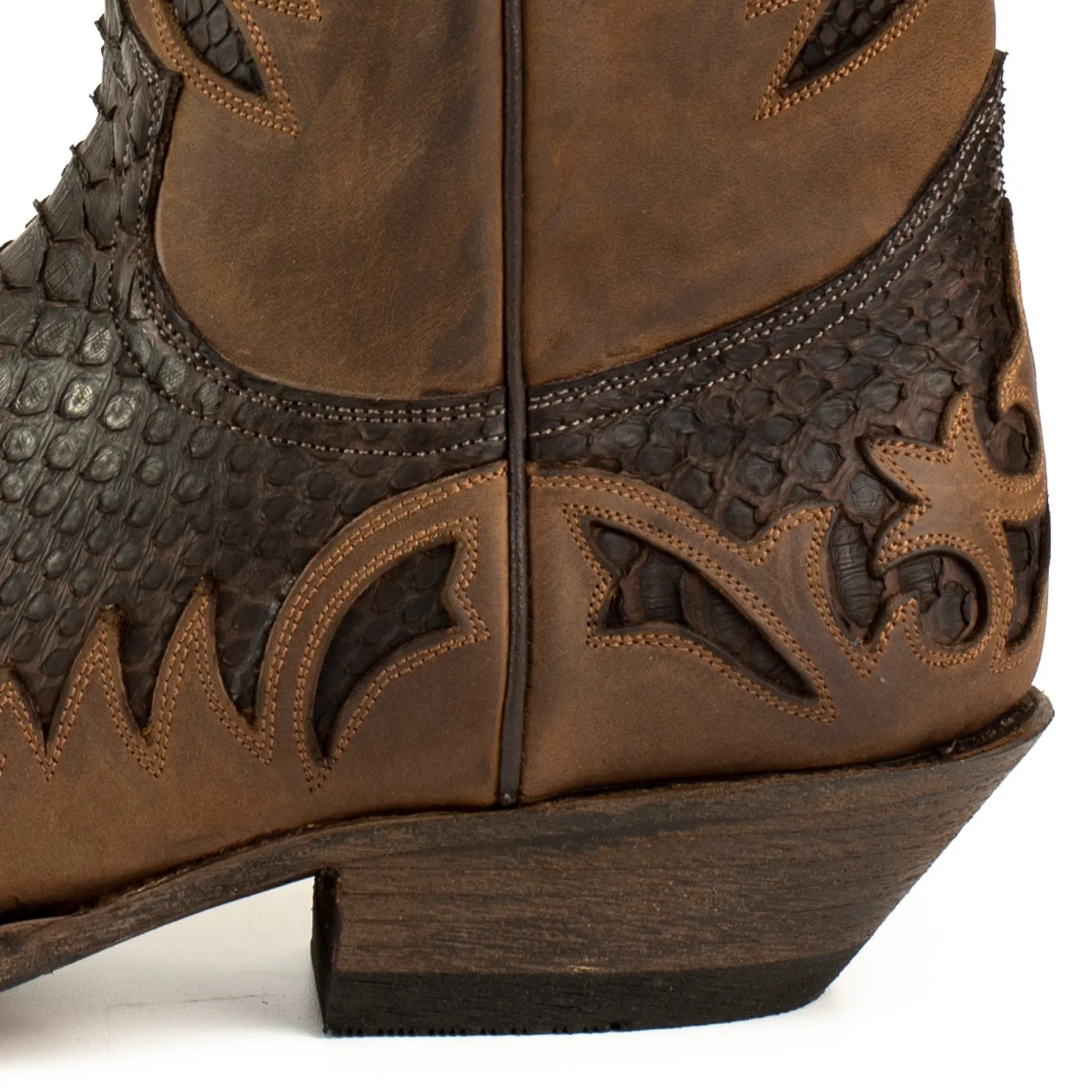 Handmade Men's Cowboy Country Western Boots Dark Brown Oiled Leather 2567