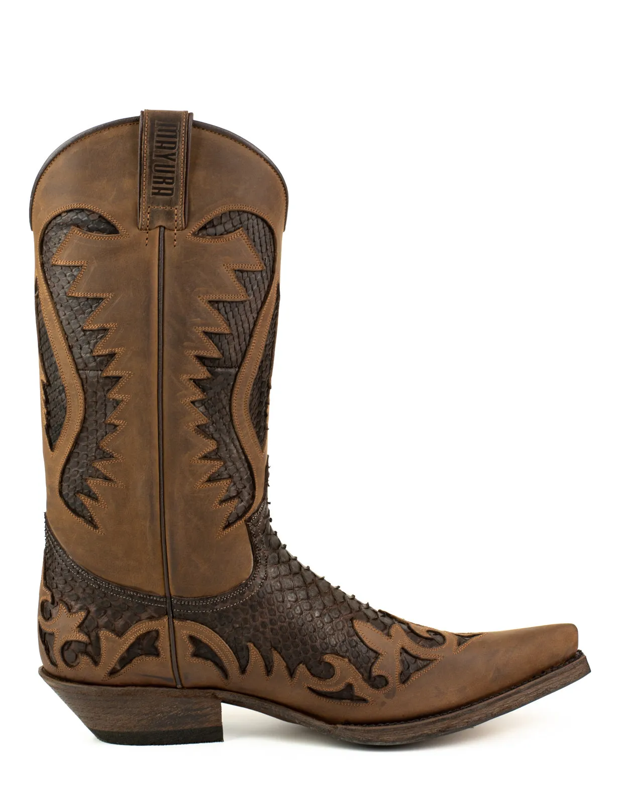 Handmade Men's Cowboy Country Western Boots Dark Brown Oiled Leather 2567