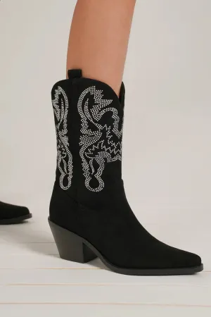 Hazel Blues® |  Beast Fashion Rhinestone Detail Point Toe Boots
