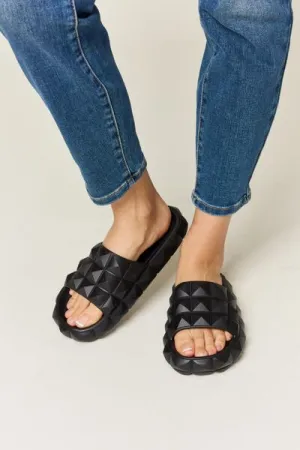 Hazel Blues® |  WILD DIVA Pyramid Stud Toe Band Footbed Sandals