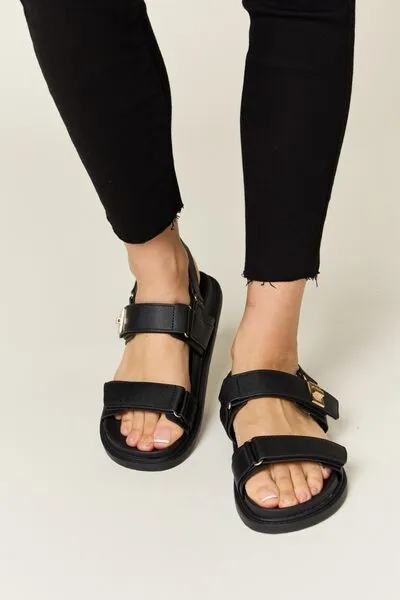 Hazel Blues® |  WILD DIVA Velcro Double Strap Slingback Sandals
