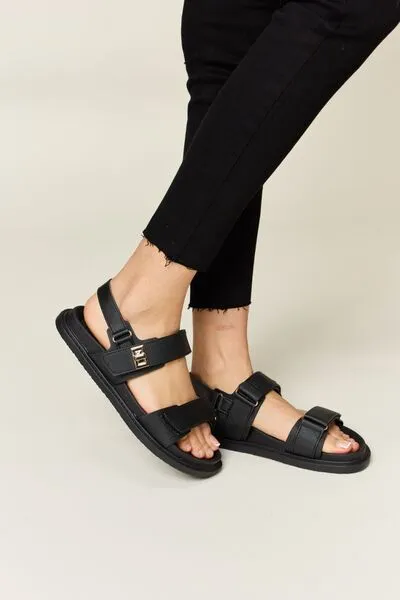 Hazel Blues® |  WILD DIVA Velcro Double Strap Slingback Sandals