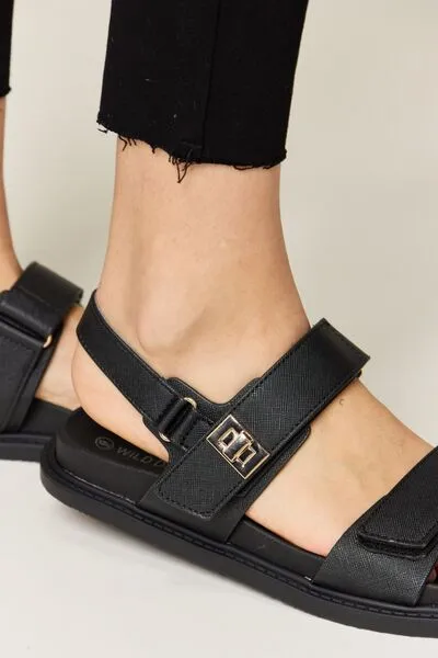 Hazel Blues® |  WILD DIVA Velcro Double Strap Slingback Sandals