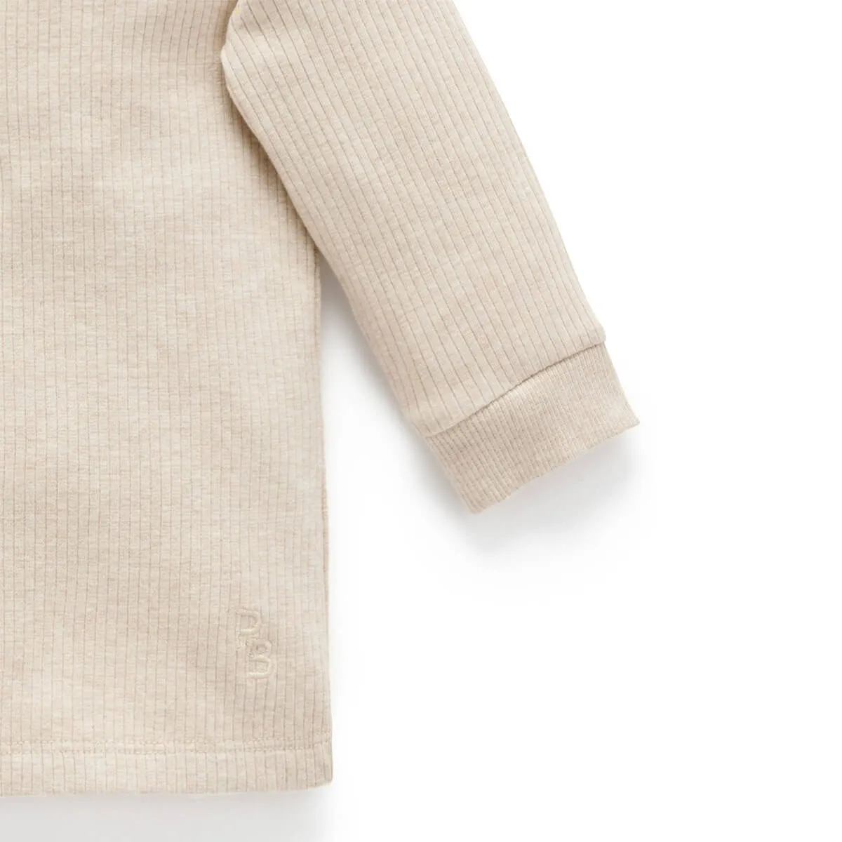 Henley Geripptes Langarm Shirt GOTS Bio-Baumwolle