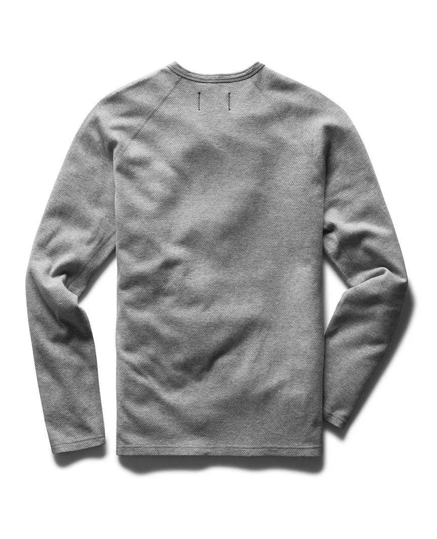 Henley Long Sleeve Mesh Flatback Heather Grey