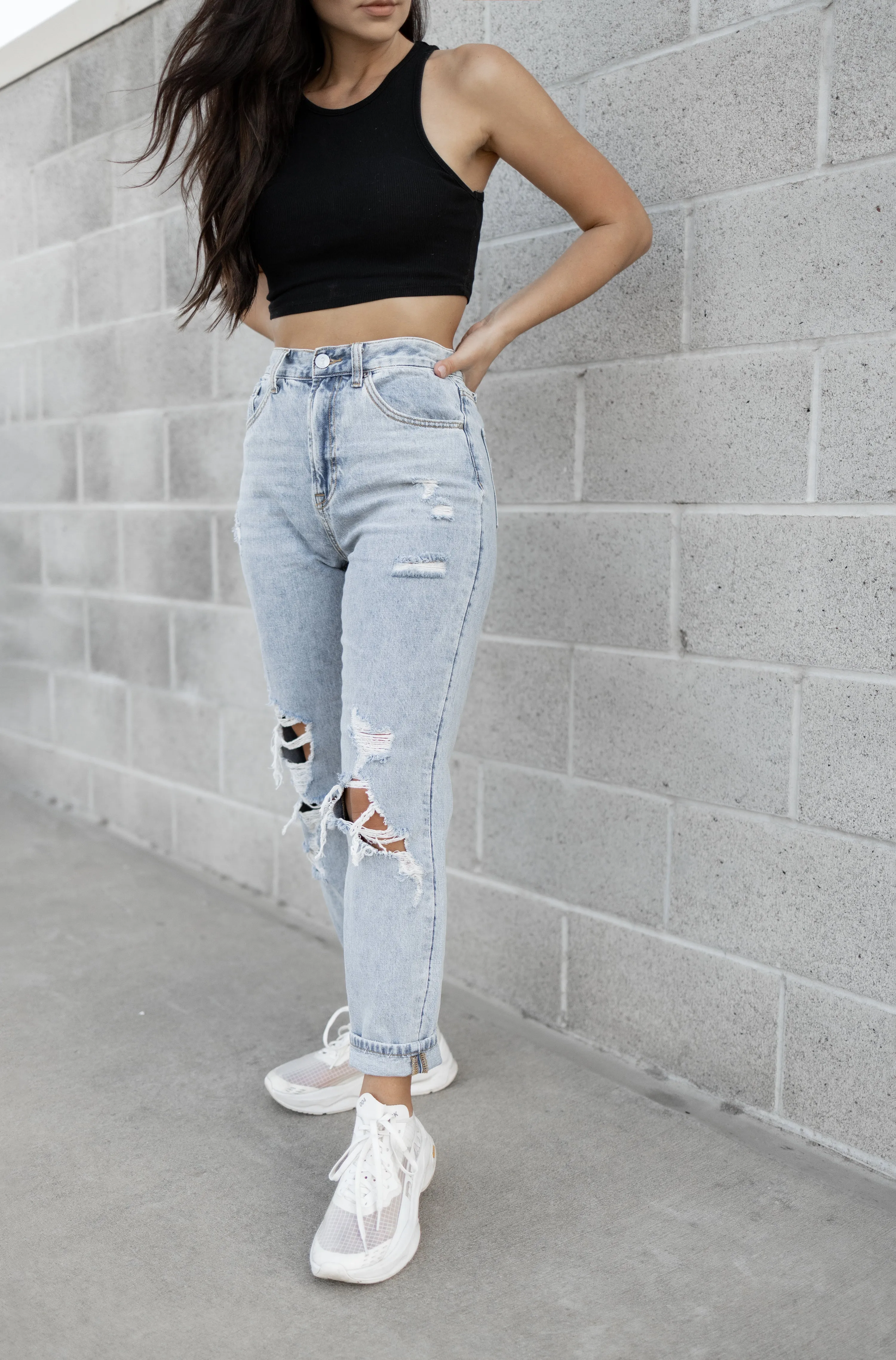 Hipster girlfriend jeans