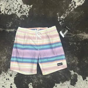 hooey board shorts purple and teal scrape pattern 6.5 inch inseam